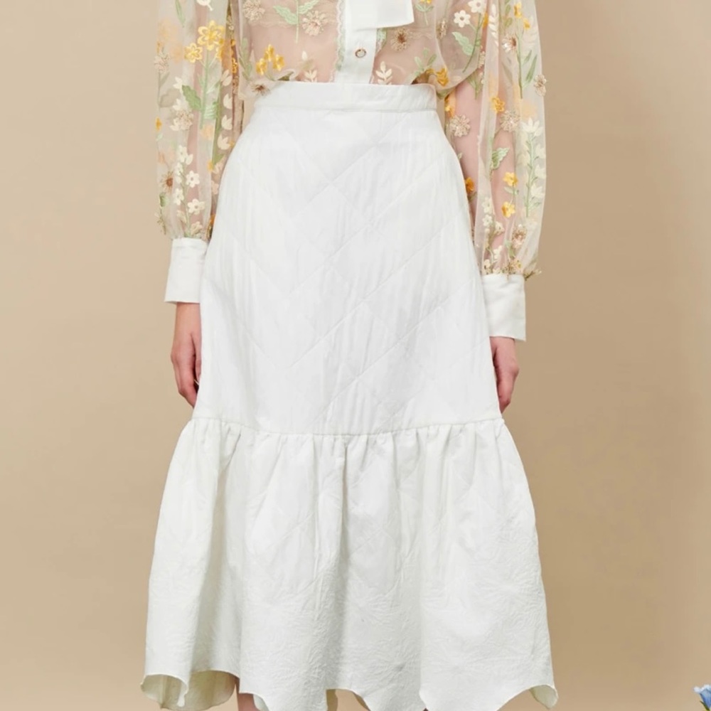 Sister Jane Cloud Jacquard Midi Skirt